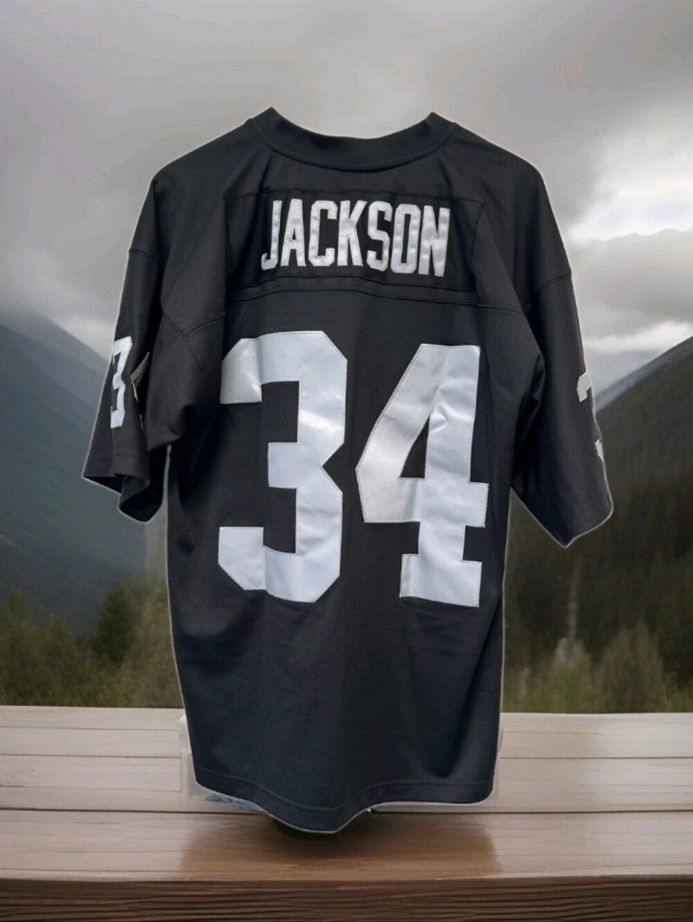 Oakland Raiders Bo Jackson Mitchell & Ness Black Jersey with White '34'